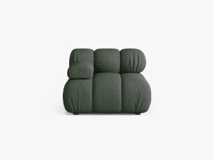 MODUL CANAPEA BELLIS, PE STANGA, VERDE INCHIS, CU TAPITERIE DIN TEXTIL STRUCTURAT LIBERTY, MICADONI