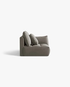 MODUL CANAPEA BLOOM, PE DREAPTA, GRI, 116X97 CM, CU TAPITERIE DIN TEXTIL CATIFEA CASINO, MICADONI - Img 3