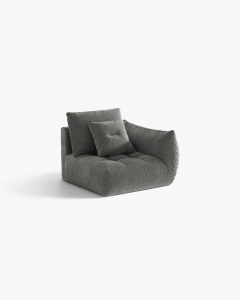 MODUL CANAPEA BLOOM, PE DREAPTA, GRI INCHIS, 116X97 CM, CU TAPITERIE DIN TEXTIL STRUCTURAT WIND, MICADONI - Img 2