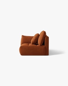 MODUL CANAPEA BLOOM, PE STANGA, CARAMIZIU, 116X97 CM, CU TAPITERIE DIN TEXTIL CATIFEA CASINO, MICADONI - Img 3