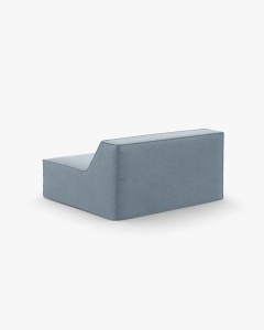 MODUL CANAPEA/COLTAR JODIE, 100X99 CM, ALBASTRU PAL, TAPITAT CU TAPITERIE DIN TEXTIL STRUCTURAT LINS, MICADONI - Img 3