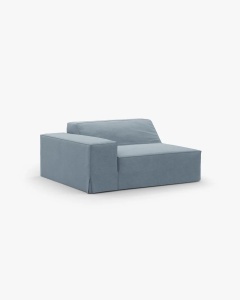 MODUL CANAPEA/COLTAR JODIE, 122X99 CM, ALBASTRU PAL, TAPITAT CU TAPITERIE DIN TEXTIL STRUCTURAT LINS, MICADONI