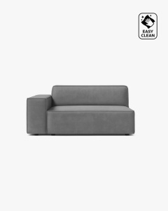 MODUL CANAPEA/COLTAR JODIE, 122X99 CM, GRI DESCHIS, PE STANGA, TAPITAT CU TAPITERIE DIN TEXTIL CATIFEA VENUS, MICADONI