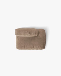 MODUL CANAPEA/COLTAR MARTINA, 133X106 CM, PE DREAPTA, BEJ INCHIS, TAPITAT CU TAPITERIE DIN TEXTIL CATIFEA VOGUE, MICADONI - Img 4