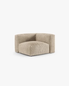 MODUL CANAPEA/COLTAR MARTINA, 90X120 CM, BEJ DESCHIS, TAPITAT CU TAPITERIE DIN TEXTIL CATIFEA VOGUE, MICADONI - Img 2