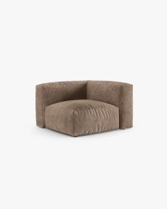 MODUL CANAPEA/COLTAR MARTINA, 90X120 CM, BEJ INCHIS, TAPITAT CU TAPITERIE DIN TEXTIL CATIFEA VOGUE, MICADONI - Img 2