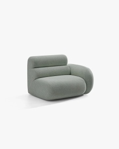 MODUL CANAPEA/COLTAR NEO, PE DREAPTA, ALBASTRU PAL, 110X100 CM, TAPITAT CU TAPITERIE DIN TEXTIL CHENILLE SILENCIO, MICADONI - Img 2