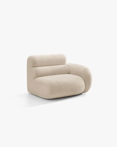 MODUL CANAPEA/COLTAR NEO, PE DREAPTA, BEJ DESCHIS, 110X100 CM, TAPITAT CU TAPITERIE DIN TEXTIL CHENILLE GOLD, MICADONI - Img 2