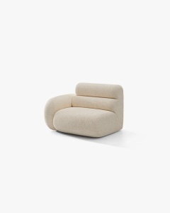 MODUL CANAPEA/COLTAR NEO, PE STANGA, BEJ DESCHIS, 110X100 CM, TAPITAT CU TAPITERIE DIN TEXTIL CHENILLE SILENCIO, MICADONI - Img 2