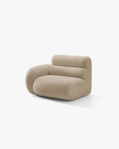 MODUL CANAPEA/COLTAR NEO, PE STANGA, BEJ INCHIS, 110X100 CM, TAPITAT CU TAPITERIE DIN TEXTIL CHENILLE GOLD, MICADONI - Img 2