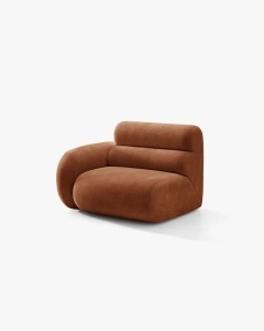 MODUL CANAPEA/COLTAR NEO, PE STANGA, CARAMIZIU, 110X100 CM, TAPITAT CU TAPITERIE DIN TEXTIL CHENILLE GOLD, MICADONI - Img 2
