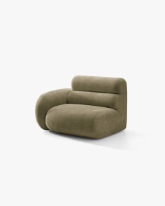 MODUL CANAPEA/COLTAR NEO, PE STANGA,VERDE MASLINIU DESCHIS, 110X100 CM, TAPITAT CU TAPITERIE DIN TEXTIL CHENILLE GOLD, MICADONI - Img 2