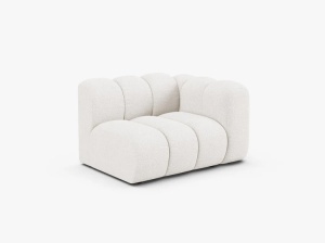 MODUL CANAPEA LUPIN, 114 CM, PE DREAPTA, ALB, CU TAPITERIE DIN TEXTIL BOUCLE BALOO, MICADONI - Img 2