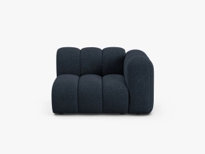 MODUL CANAPEA LUPIN, 114 CM, PE DREAPTA, ALBASTRU MARIN, CU TAPITERIE DIN TEXTIL CHENILLE EDEN, MICADONI