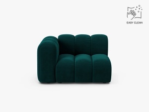MODUL CANAPEA LUPIN, 114 CM, PE STANGA, PETROL INTENS, CU TAPITERIE DIN TEXTIL CATIFEA VENUS, MICADONI