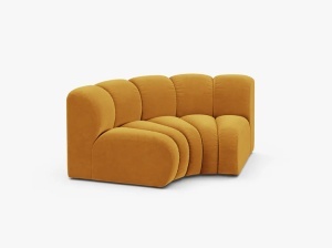 MODUL CANAPEA LUPIN, 185 CM, GALBEN, CU TAPITERIE DIN TEXTIL CATIFEA VENUS, MICADONI - Img 2