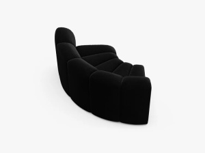 MODUL CANAPEA LUPIN, 185 CM, NEGRU, CU TAPITERIE DIN TEXTIL CATIFEA VENUS, MICADONI - Img 3