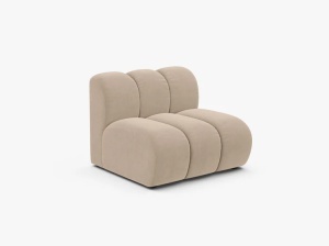 MODUL CANAPEA LUPIN, 90 CM, BEJ, CU TAPITERIE DIN TEXTIL CATIFEA VENUS, MICADONI - Img 2