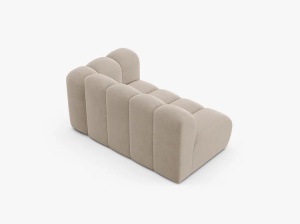MODUL CANAPEA LUPIN, PE DREAPTA, 144 CM, BEJ, CU TAPITERIE DIN TEXTIL CATIFEA SALVADOR, MICADONI - Img 3