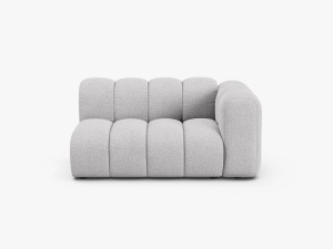 MODUL CANAPEA LUPIN, PE DREAPTA, 144 CM, GRI DESCHIS, CU TAPITERIE DIN TEXTIL BOUCLE BALOO, MICADONI