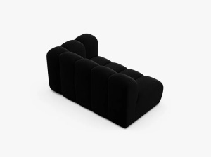 MODUL CANAPEA LUPIN, PE DREAPTA, 144 CM, NEGRU, CU TAPITERIE DIN TEXTIL CATIFEA VENUS, MICADONI - Img 3