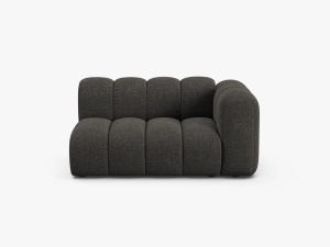 MODUL CANAPEA LUPIN, PE STANGA, 144 CM, GRI INCHIS, CU TAPITERIE DIN TEXTIL CHENILLE EDEN, MICADONI