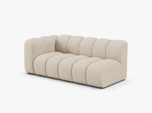 MODUL CANAPEA LUPIN, PE STANGA, 173 CM, BEJ, CU TAPITERIE DIN TEXTIL BOUCLE BALOO, MICADONI - Img 2
