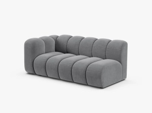 MODUL CANAPEA LUPIN, PE STANGA, 173 CM, GRI, CU TAPITERIE DIN TEXTIL CATIFEA SALVADOR, MICADONI - Img 2