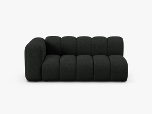 MODUL CANAPEA LUPIN, PE STANGA, 173 CM, NEGRU, CU TAPITERIE DIN TEXTIL BOUCLE BALOO, MICADONI