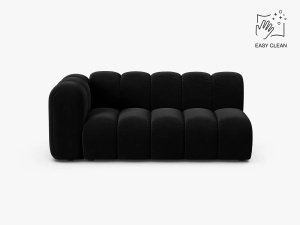 MODUL CANAPEA LUPIN, PE STANGA, 173 CM, NEGRU, CU TAPITERIE DIN TEXTIL CATIFEA VENUS, MICADONI