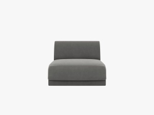 MODUL CANAPEA MILEY, CU SPATAR, GRI DESCHIS, CU TAPITERIE DIN CATIFEA BLUVEL, MICADONI