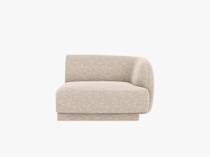 MODUL CANAPEA MILEY, PE DREAPTA, BEJ, CU TAPITERIE DIN TEXTIL CHENILLE EDEN, MICADONI
