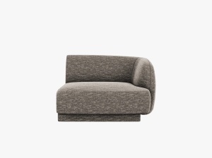 MODUL CANAPEA MILEY, PE DREAPTA, GRI, CU TAPITERIE DIN TEXTIL CHENILLE HAGA, MICADONI