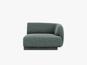 MODUL CANAPEA MILEY, PE DREAPTA, VERDE BENZINA, CU TAPITERIE DIN TEXTIL CHENILLE HAGA, MICADONI