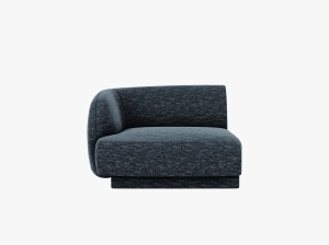 MODUL CANAPEA MILEY, PE STANGA, ALBASTRU, CU TAPITERIE DIN TEXTIL CHENILLE HAGA, MICADONI