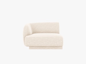 MODUL CANAPEA MILEY, PE STANGA, BEJ FILDES, CU TAPITERIE DIN TEXTIL CHENILLE EDEN, MICADONI