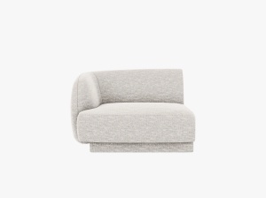 MODUL CANAPEA MILEY, PE STANGA, GRI DESCHIS, CU TAPITERIE DIN TEXTIL CHENILLE HAGA, MICADONI