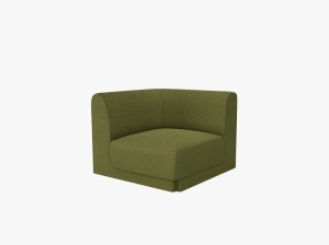 MODUL CANAPEA MILEY, VERDE MASLINIU INCHIS, CU TAPITERIE DIN TEXTIL BOUCLE BALOO, MICADONI - Img 2