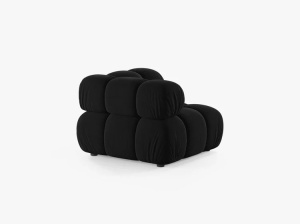 MODUL COLTAR BELLIS, NEGRU, CU TAPITERIE DIN CATIFEA BLUVEL, MICADONI - Img 3