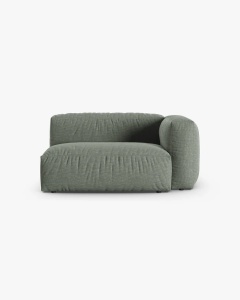 MODUL COLTAR/CANAPEA MARTINA, 120X160 CM, PE DREAPTA, ADANCIME SCAUN 90 CM, VERDE MUSCHI, TAPITAT CU TAPITERIE DIN TEXTIL STRUCTURAT BOSTON, MICADONI
