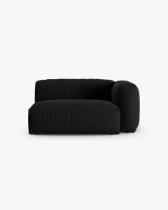 MODUL COLTAR/CANAPEA MARTINA, 120X160 CM, PE DREAPTA, ADANCIME SCAUN 90 CM, NEGRU, TAPITAT CU TAPITERIE DIN TEXTIL STRUCTURAT BOSTON, MICADONI