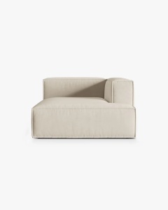 MODUL COLTAR/CANAPEA NURIA BEJ, PE DREAPTA, 147X127 CM, TAPITAT CU TAPITERIE DIN TEXTIL CATIFEA PARIS, MICADONI