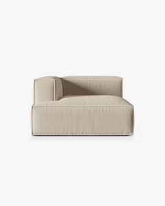 MODUL COLTAR/CANAPEA NURIA BEJ, PE STANGA, 147X127 CM, TAPITAT CU TAPITERIE DIN TEXTIL STRUCTURAT LIBERTY, MICADONI