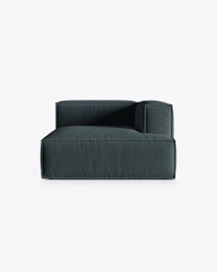 MODUL COLTAR/CANAPEA NURIA PETROL INCHIS, PE DREAPTA, 147X127 CM, TAPITAT CU TAPITERIE DIN TEXTIL STRUCTURAT LIBERTY, MICADONI