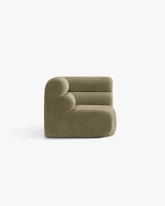 MODUL COLTAR NEO, VERDE MASLINIU DESCHIS, 100X100 CM, TAPITAT CU TAPITERIE DIN TEXTIL CHENILLE AURIU, MICADONI - Img 2