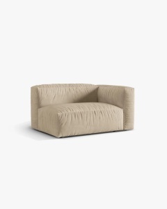MODUL COTIERA CANAPEA/COLTAR MARTINA, 160X106 CM, PE DREAPTA, BEJ DESCHIS, TAPITAT CU TAPITERIE DIN TEXTIL CATIFEA VOGUE, MICADONI - Img 2