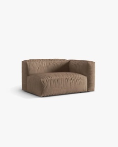 MODUL COTIERA CANAPEA/COLTAR MARTINA, 160X106 CM, PE DREAPTA, BEJ INCHIS, TAPITAT CU TAPITERIE DIN TEXTIL CATIFEA VOGUE, MICADONI - Img 2