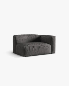 MODUL COTIERA CANAPEA/COLTAR MARTINA, 160X106 CM, PE DREAPTA, GRI, TAPITAT CU TAPITERIE DIN TEXTIL CATIFEA VOGUE, MICADONI - Img 2