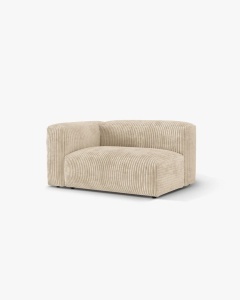 MODUL COTIERA CANAPEA/COLTAR MARTINA, 160X106 CM, PE STANGA, BEJ DESCHIS, TAPITAT CU TAPITERIE DIN TEXTIL CORDOI TILIA, MICADONI - Img 2