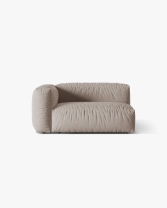 MODUL COTIERA CANAPEA/COLTAR MARTINA, 160X106 CM, PE STANGA, BEJ INCHIS, TAPITAT CU TAPITERIE DIN TEXTIL STRUCTURAT BOSTON, MICADONI